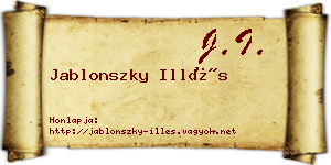 Jablonszky Illés névjegykártya